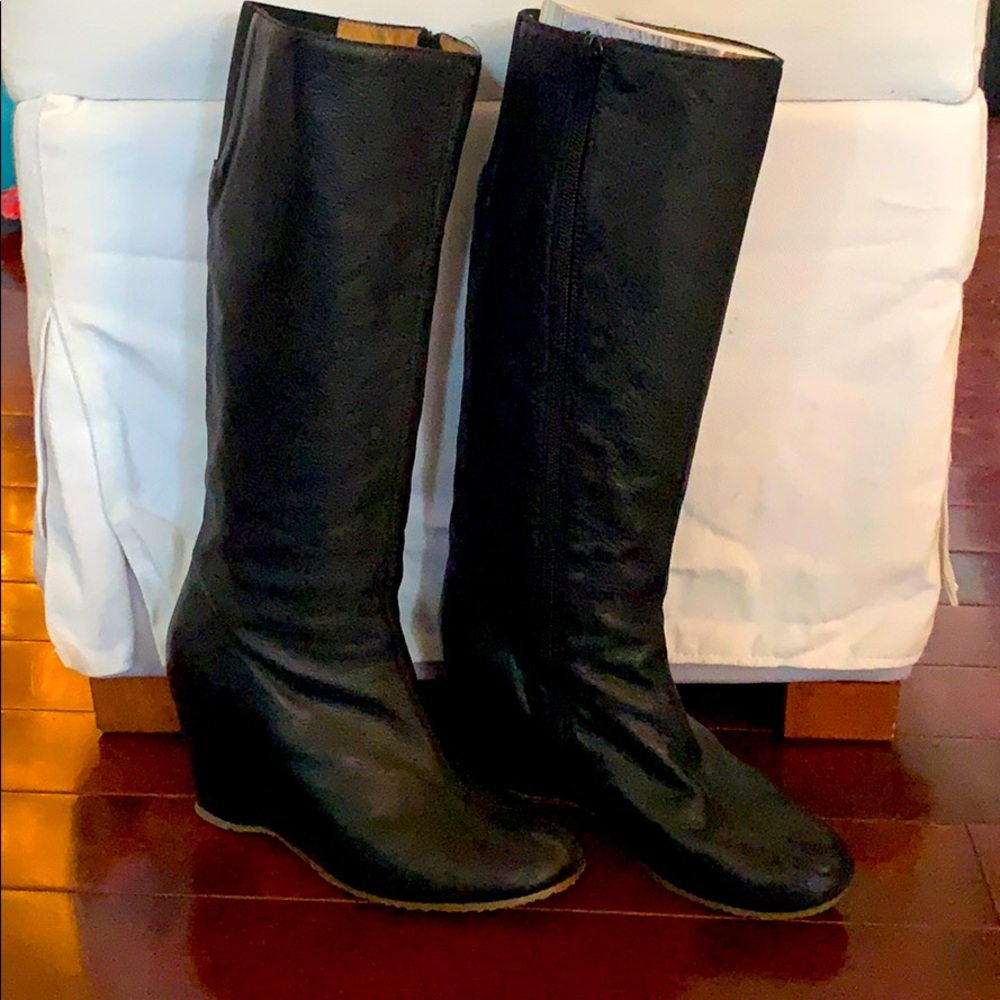 Martin Margiela (MM6) Leather Wedge Boots
